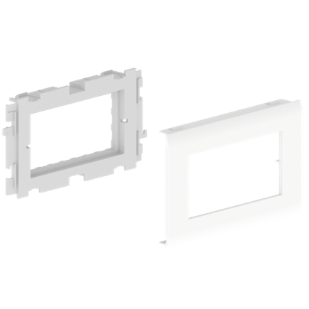Unex adapter for 2 outlets Unica type, cover 80mm, white, in U24X