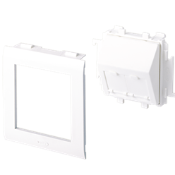 Unex angled faceplate RJ45 for cover80mm, in U24X