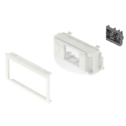 Unex adapter for 2 modules Rail DIN type, cover 65mm, white, in U24X