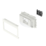Unex adapter for 2modules Rail DIN type, cover 80mm, white, in U24X