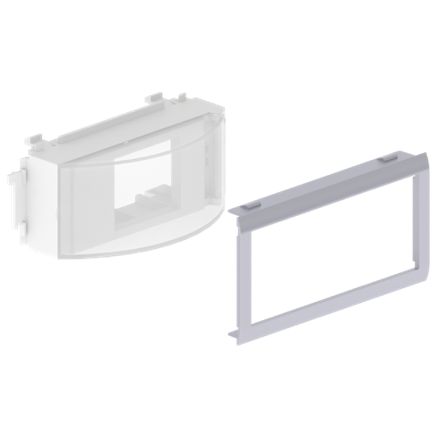 Unex adapter for 2 modules Rail DIN type, cover 65mm, aluminium colour, in U24X