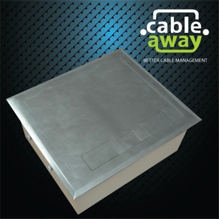 4 Power 4 Data Stainless Steel Flush Lid  Floor Outlet Box