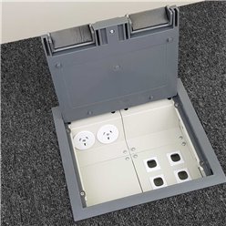 2 Power Plastic Lid Floor Outlet Box