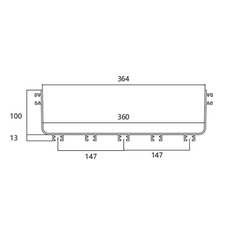 CF360  FIBRE TRAY 360W X 100H X 2ML YELLOW PVC