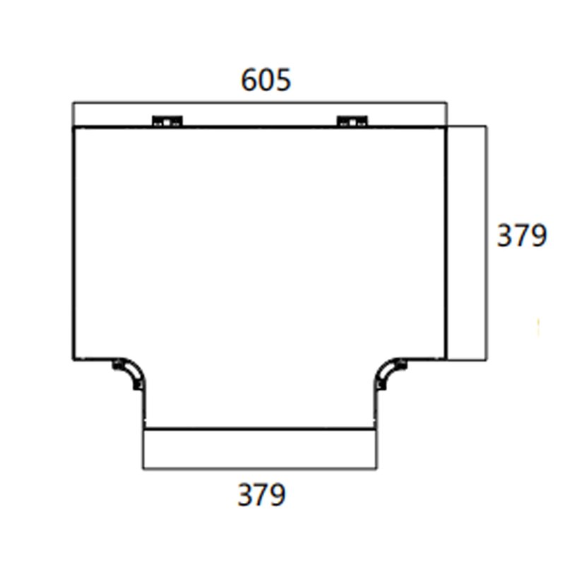 FIBRE CABLE TRAY HORIZONTAL CROSS COVER 90° 360w
