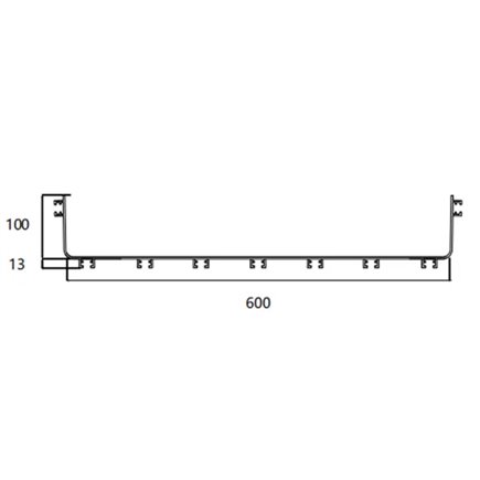 CF360  FIBRE TRAY 600W X 100H X 2ML YELLOW PVC