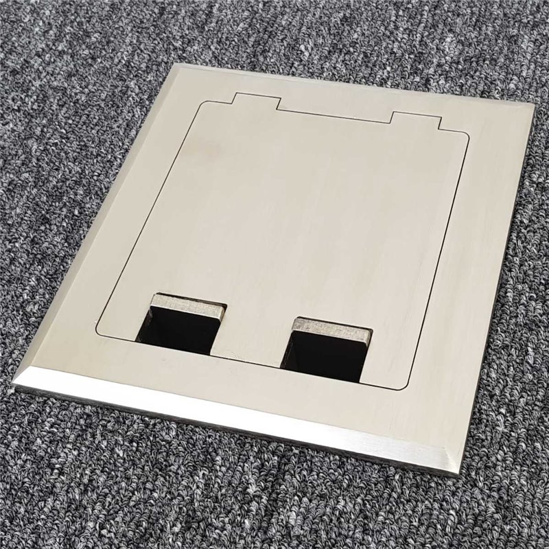 Floor Outlet Box 2 Power Stainless Steel Flush 145 Series