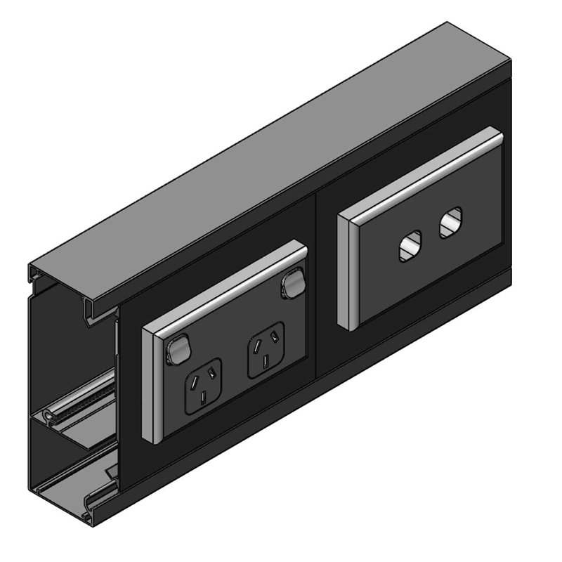 Aluminium 2 division Skirting Duct