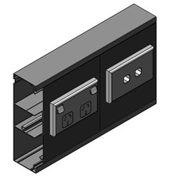 60 X 200mm X 2.4m 3 CHANNEL SKIRTING DUCT (SATIN BLACK) Made to Order