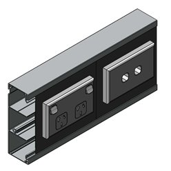 50 X 150mm X 2.4m 3 CHANNEL SKIRTING DUCT (SATIN BLACK) 