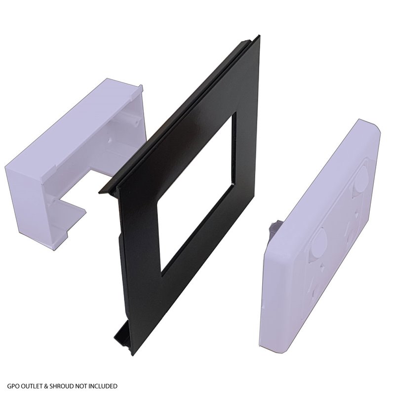 CLIP ON FRONT COVER TO SUIT 150h SKIRTING DUCT (SATIN BLACK) POWDERCOAT
