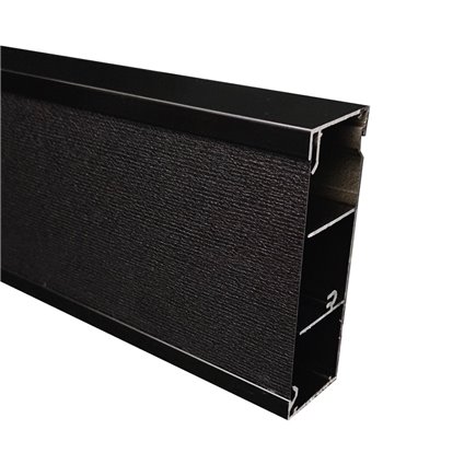 50 X 150mm X 2.4m 3 CHANNEL SKIRTING DUCT (SATIN BLACK)