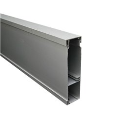40 X 150mm X 2.4m 2 CHANNEL SKIRTING DUCT (Natural Anodised) 