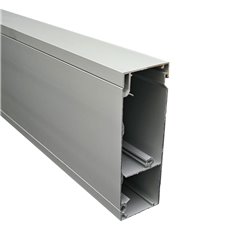 50 X 150mm X 2.4m 2 CHANNEL SKIRTING DUCT (Natural Anodised) 