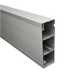 50 X 150mm X 2.4m 3 CHANNEL SKIRTING DUCT (Natural Anodised) 