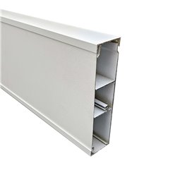 50 X 200mm X 2.4m 3 CHANNEL SKIRTING DUCT (Pearl White) 