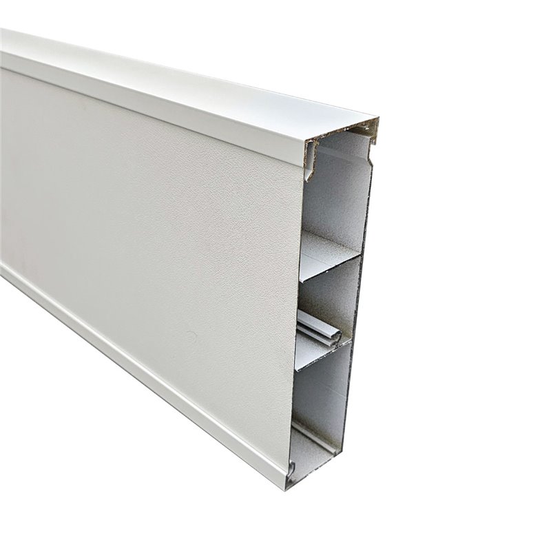 50 X 200mm X 2.4m 3 CHANNEL SKIRTING DUCT (Pearl White) 