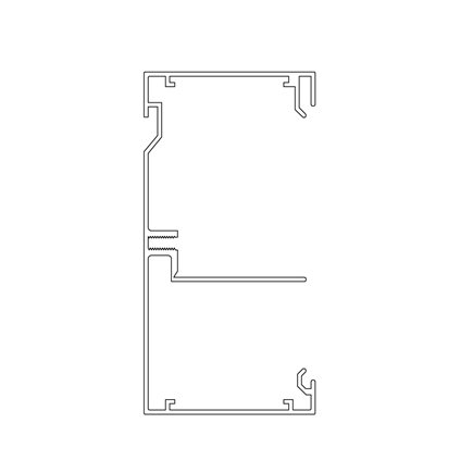 50 X 100mm X 3.0m 2 CHANNEL SKIRTING DUCT (SATIN BLACK) DUCT BODY ONLY
