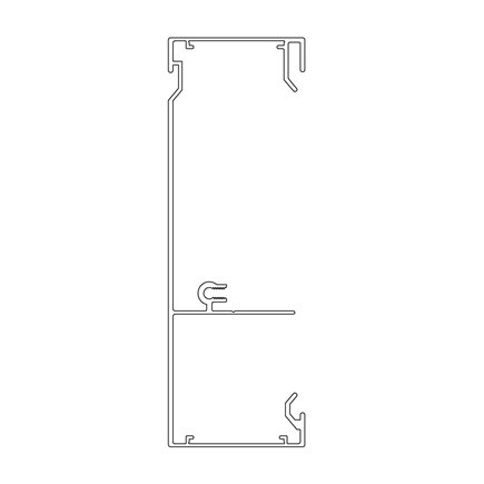 50 X 150mm X 2.4m 2 CHANNEL SKIRTING DUCT (SATIN BLACK) DUCT BODY ONLY