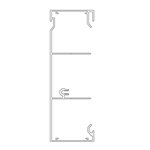 50 X 150mm X 2.4m 3 CHANNEL SKIRTING DUCT (Natural Anodised) DUCT BODY ONLY