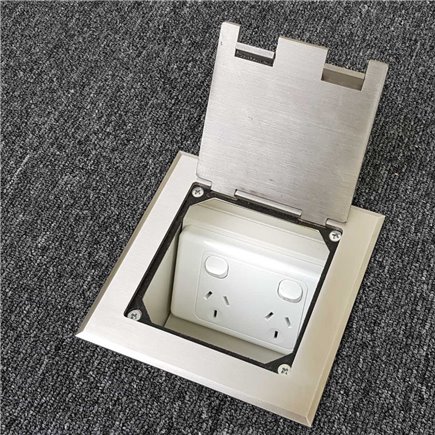 Floor Outlet Box 1 Standard GPO Stainless Steel Flush 145 Series