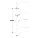 SERVICE POLE 50DIA x 4m 1 DIV ANODISED