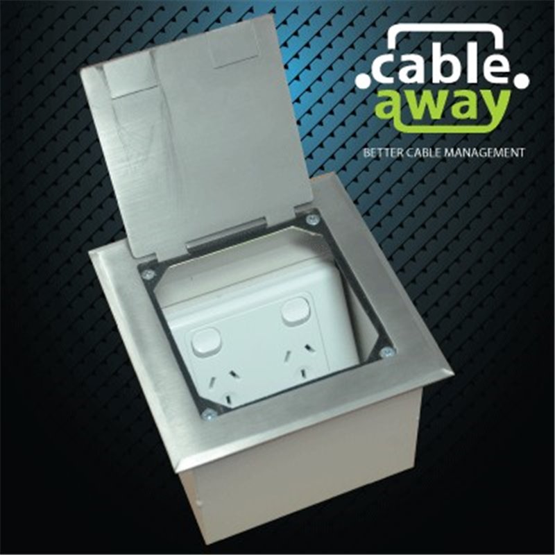 Floor Outlet Box 1 Standard GPO Stainless Steel Flush 145 Series