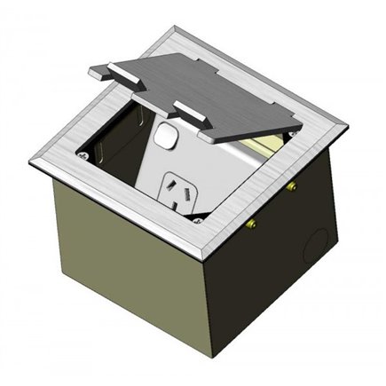 Floor Outlet Box 1 Standard GPO Stainless Steel Flush 145 Series