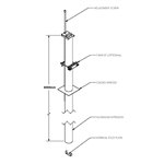 SERVICE POLE 70DIA x 6m 1 DIV ANODISED