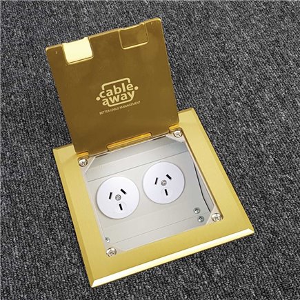 Floor Outlet Box 2 Power Brass Flush 145 Series