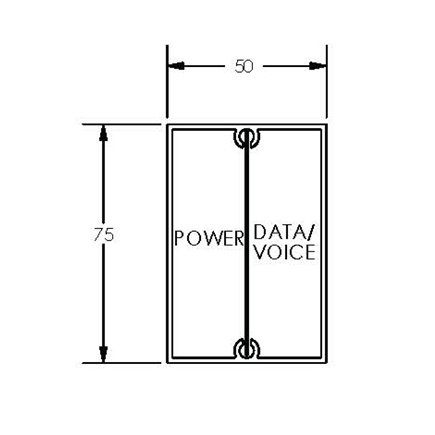 SERVICE POLE 7550 x 3m 2 DIV ANODISED