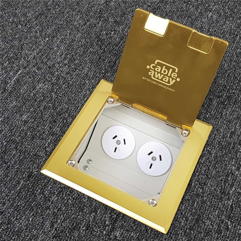 Floor Outlet Box 2 Power 3 Data Brass Flush 145 Series