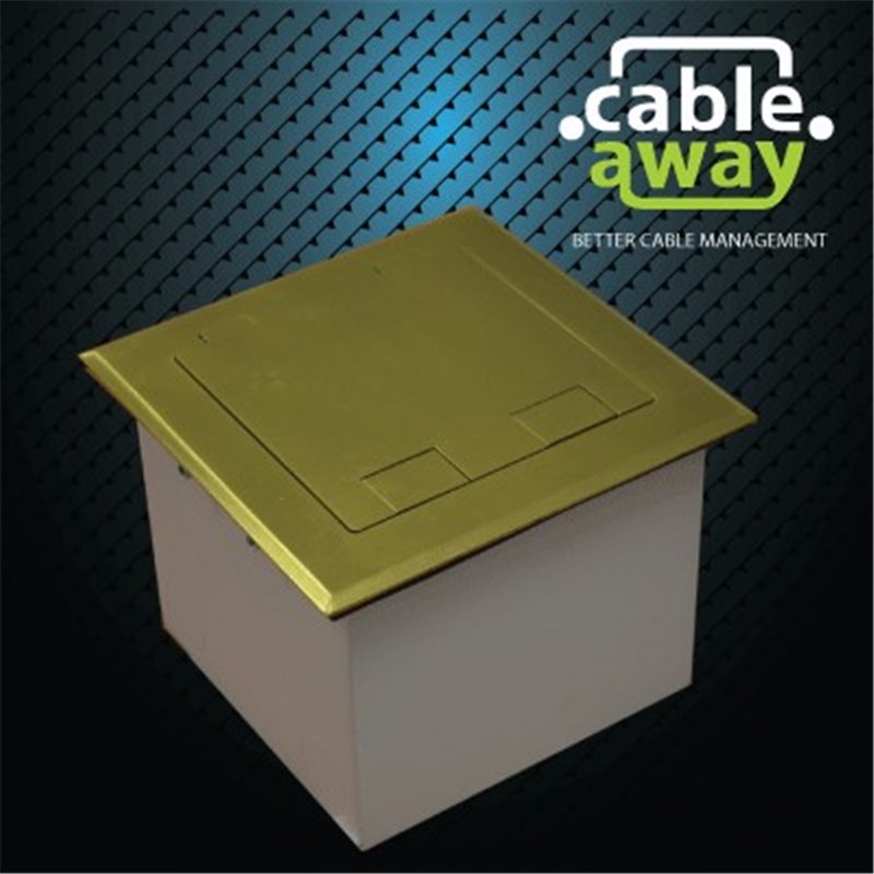 Floor Outlet Box 2 Power 3 Data Brass Flush 145 Series