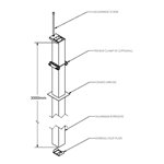 SERVICE POLE 8080 x 3m 1 DIV ANODISED