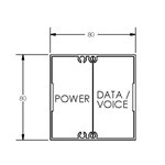 SERVICE POLE 8080 x 4m 2 DIV ANODISED