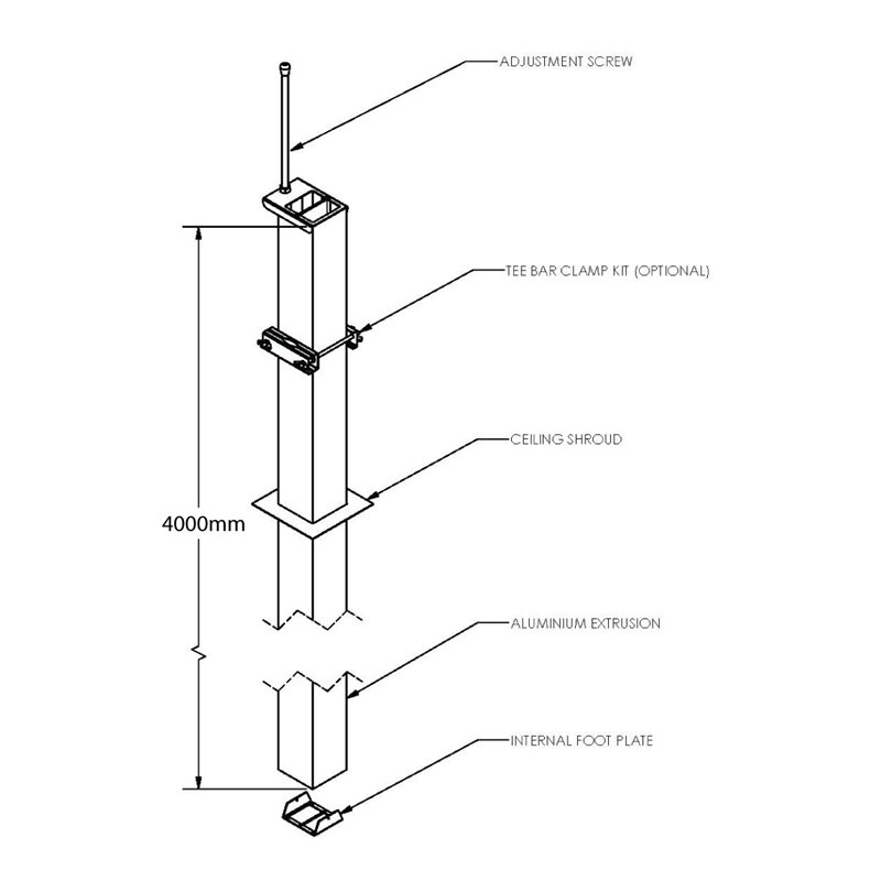 SERVICE POLE 8080 x 4m 1 DIV PEARL WHITE