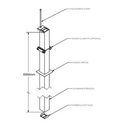 SERVICE POLE 8080 x 6m 1 DIV PEARL WHITE