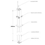 SERVICE POLE 100100 x 4m 1 DIV ANODISED