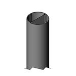 SERVICE POLE 50DIA x 3m 2 DIV SATIN BLACK