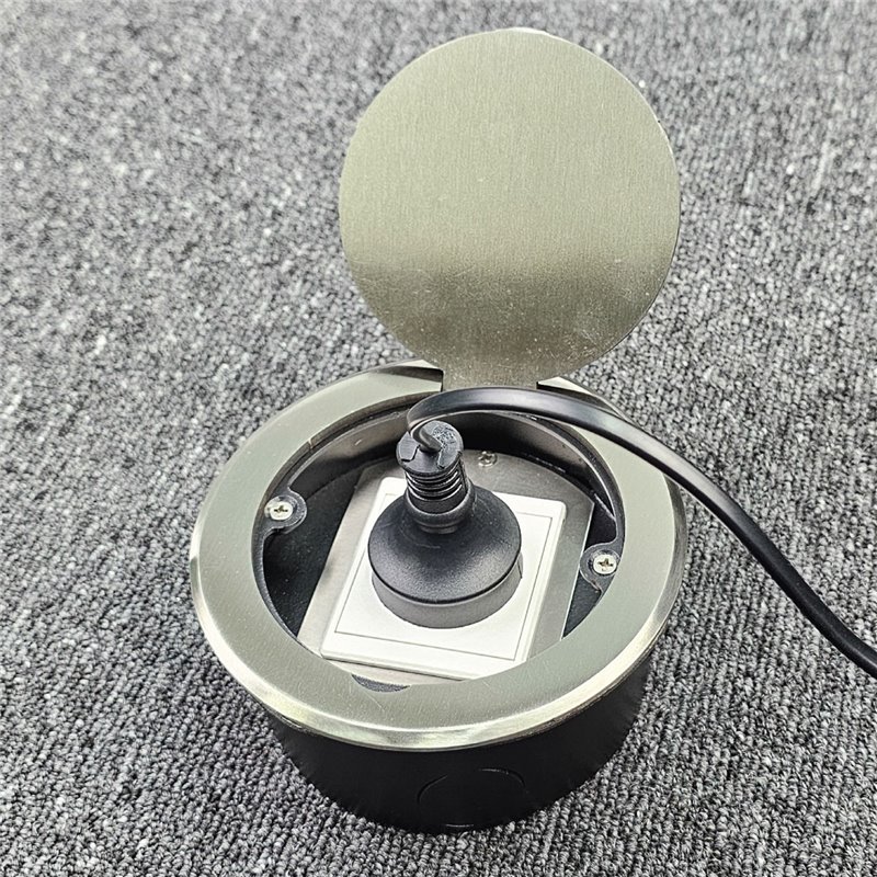 Round Floor Outlet Box 1 45 Series GPO Stainless Steel  Flush 