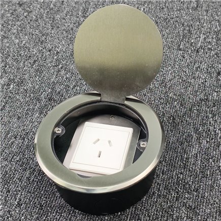 Round Floor Outlet Box 1 45 Series GPO Stainless Steel  Flush 