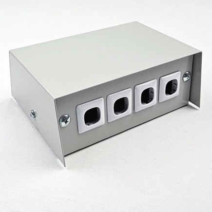 Pedestal Floor Box with 3 Power, 3 Data Provisions, Oyster Grey