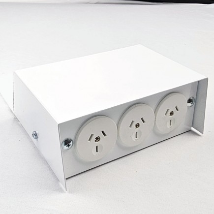 Pedestal Floor Box with 2 Standard Outlet Provisions, Pearl White.