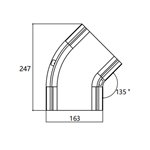 FIBRE TRAY ELBOW 45 Deg