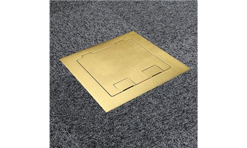 Floor Outlet Box 1 Standard DGPO  Brass Flush Square Edge Lid 145 Series