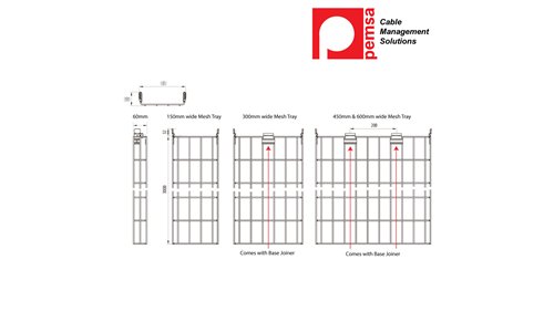 Rejiband Rapide 60mm x 150mm x 3m Mesh Tray EZ3, Electrogalvanised