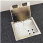 2 Power Stainless Steel Recessed Lid  Floor Outlet Box