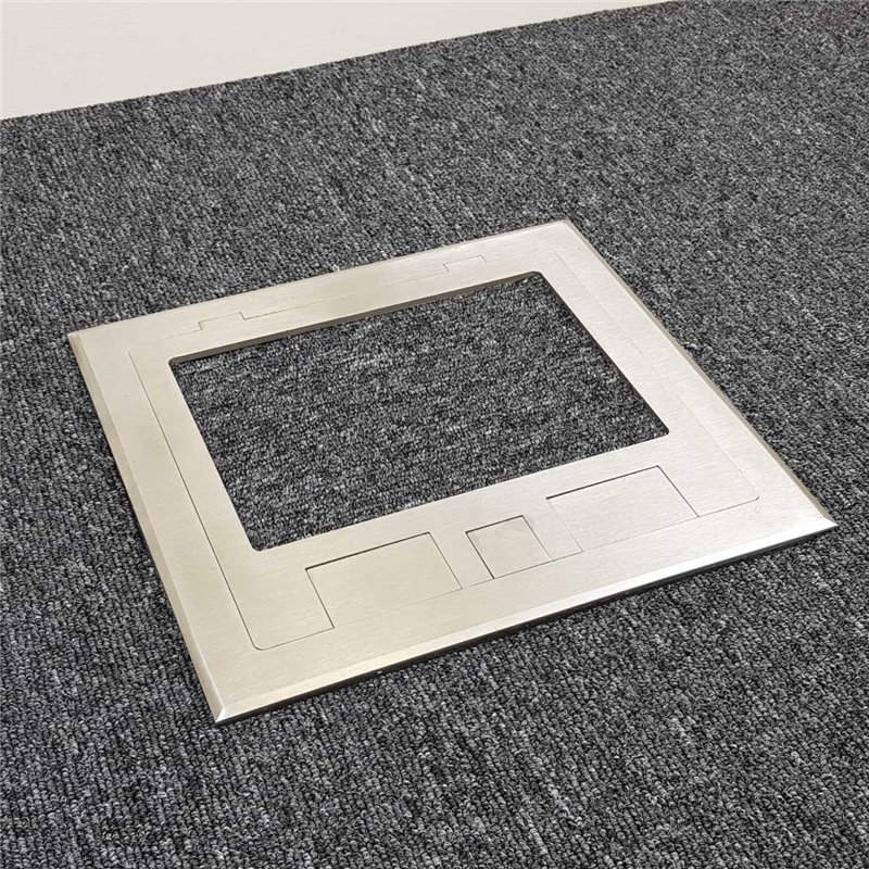 2 Power Stainless Steel Recessed Lid  Floor Outlet Box