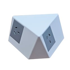 Tripod Table Box White complete with grey outlets