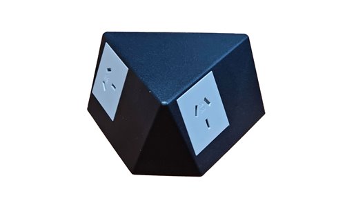 Tripod Table Box Black complete with grey outlets